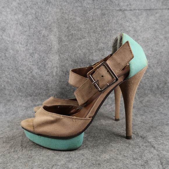 Just Fabulous Shoes Womens 7 Stiletto Pumps Platform Buckle Ankle Strap Open Toe - Picture 4 of 14